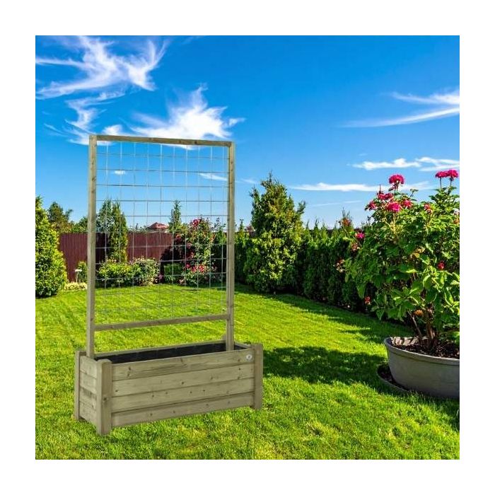 BLOEMBAK 40X120 CM MET REK  TALEN