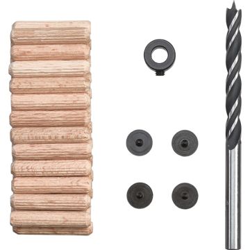 DEUVELSET  6 MM HOUT MET BOOR KWB