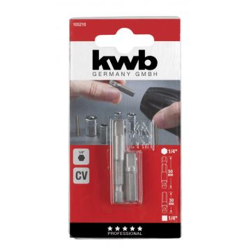 ADAPTERSET 1/4" 2 DELIG  KWB