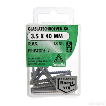 GLASLATSCHROEVEN 3.5x40 MM RVS 18STK