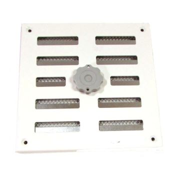 SCHUIFROOSTER ALU WIT+GAAS 15X15