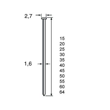 BRADS DUTACK 1.6X50 RVS 2500-ST