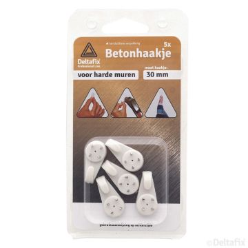 BETONHAAKJES 30MM WIT 5-STK