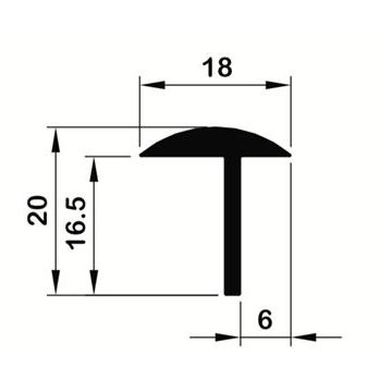 ALU KELDERLUIKPROFIEL 20X18       Y00196