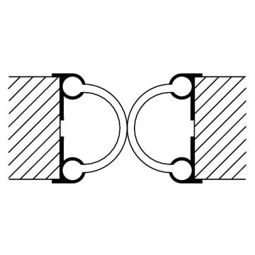 DEURNAALDPROFIEL 250CM SET VOOR 2 DEUREN