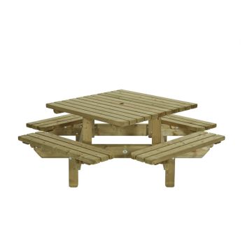 PICKNICKTAFEL VIERKANT 195x195CM 45MM
