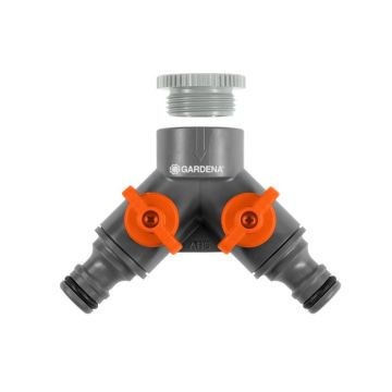 KRAANAANSLUITER 2-WEG 3/4' GARDENA 938
