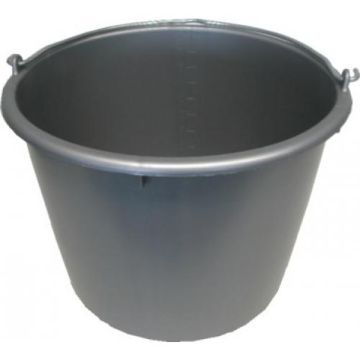 EMMER 20 LTR PVC ZWAAR GRIJS