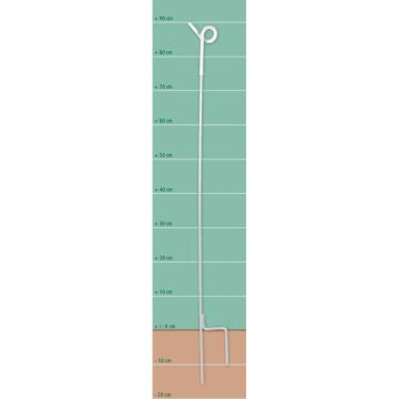 AFR.PAAL VEERSTAAL WIT 1-MTR  M/KRUL 7MM