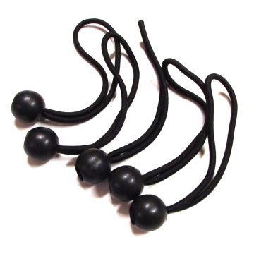 SPANNER BALL BUNGEE 15 CM ZWART 5-STK