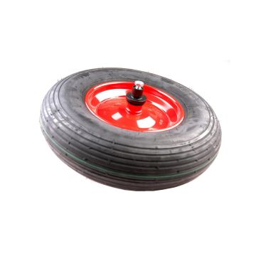 KRUIWAGEN WIEL STAAL+BAND AS 130MM 2PLY