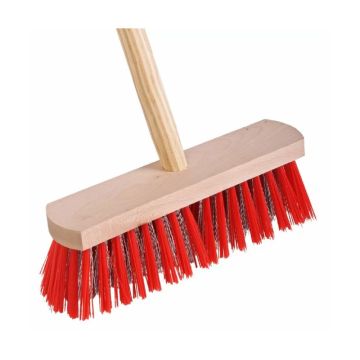 ONKRUIDBEZEM MET STEEL ROOD/STAAL