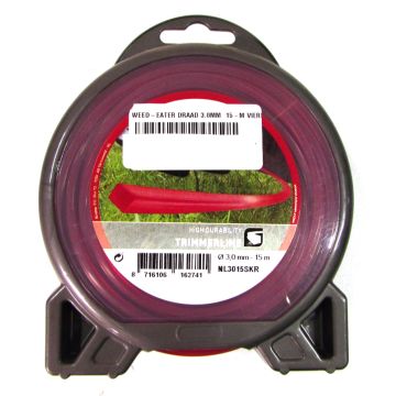 WEED-EATER DRAAD 3.0MM  15-M VIERK. ROOD