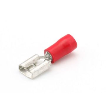 KABELSCHOEN VLAKSTEKERHULS 6.3X0.8 ROOD