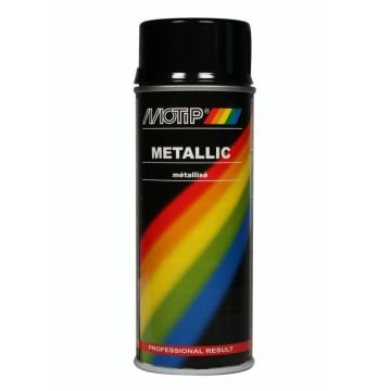 METALLIC SPRAY 400ML ZWART MOTIP