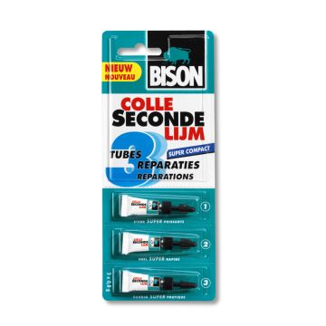 SUPERLIJM BISON 3 TUBES  1GRAM