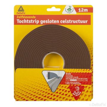 TOCHTSTRIP PVC BRUIN 9x4 MM 12-MTR