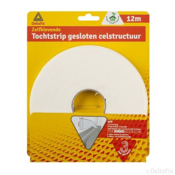 TOCHTSTRIP PVC WIT 9x4MM 12-MTR