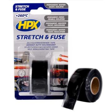 HPX STRETCH & FUSE 25MM 3MTR ZWART