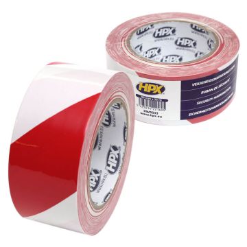 MARKERINGSTAPE ROOD/WIT 50MM 33M  HPX