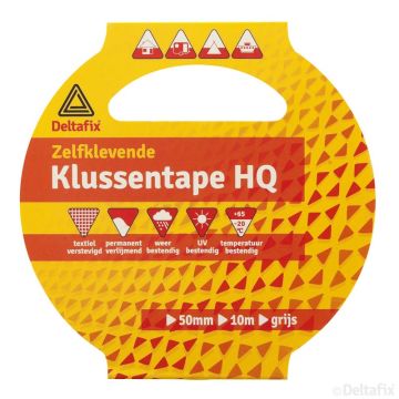 KLUSSENTAPE 50 MM 10-MTR GRIJS