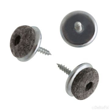 VILTGLIJDER 28 MM SCHROEF MET./GRIJS