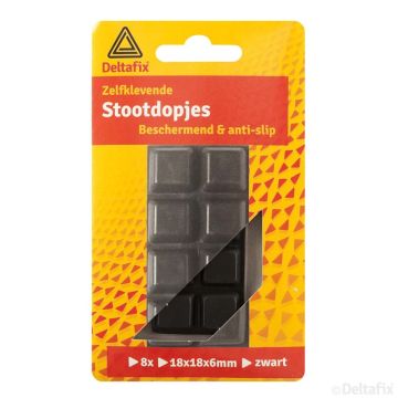 STOOTDOPJES 18X18X6MM 8-ST ZWART