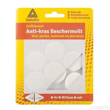 ANTI-KRASVILT ROND 33MM WIT 6-ST