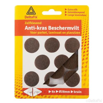 ANTI-KRASVILT ROND 28MM BRUIN 8-ST