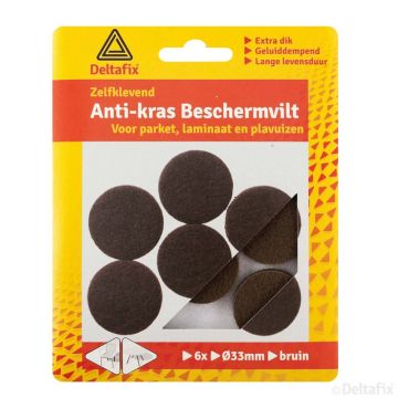 ANTI-KRASVILT ROND 33MM BRUIN 6-ST