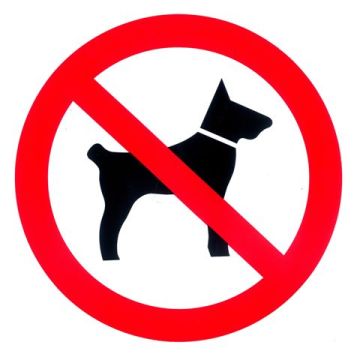 BORD ROND 180MM 'VERBODEN VOOR HONDEN'