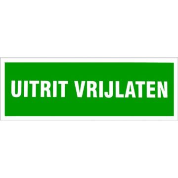 BORD 330X120MM 'UITRIT VRIJLATEN'