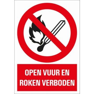 BORD COMBI 23X33 VUUR EN ROKEN VERBODEN