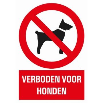 BORD COMBI 23X33 VERBODEN VOOR HONDEN