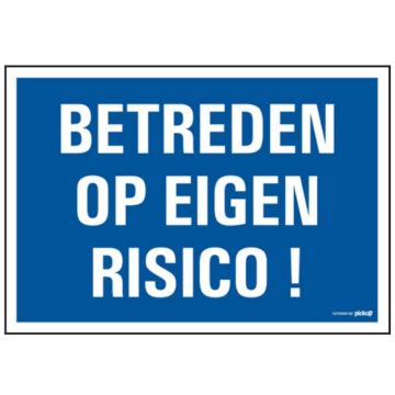 BORD COMBI 23X33 BETREDEN EIGEN RISICO