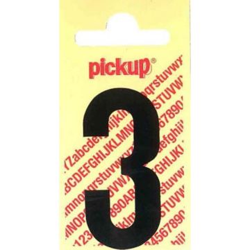 PLAKCIJFER 3 60 MM ZWART NOBEL