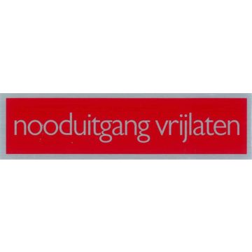 ROUTE BORD ALU 165X44 NOODUITG.VRIJLATEN