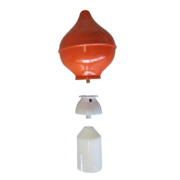 VLAGGENKNOP PEER ORANJE ALU TOP 60MM