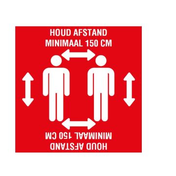 VLOERSTICKER HOUD AFSTAND 280x280 MM