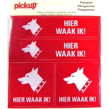 PICTOGRAM 15X15 HIER WAAK IK! 4 OP 1