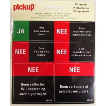 PICTOGRAM 15X15 JA/NEE 4 OP 1 VINYL