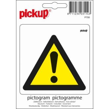 PICTOGRAM DRIEHOEK 20CM GEVAAR