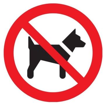 PICTOGRAM ROND 20CM VERBODEN VOOR HONDEN