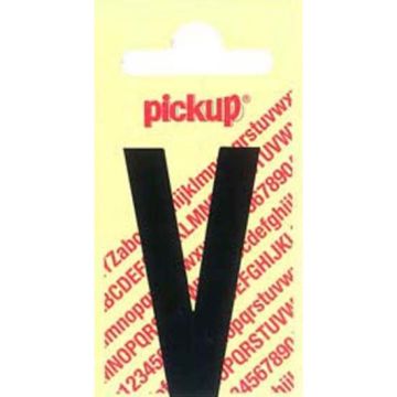 PLAKLETTER V 90MM ZWART NOBEL