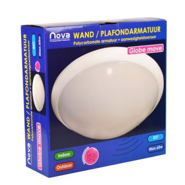PLAFONNIER E-27 NOVA GLOBE + SENSOR