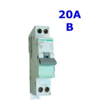 ZEKERING AUTOMAAT 1P+N B20A HAGER MHN520