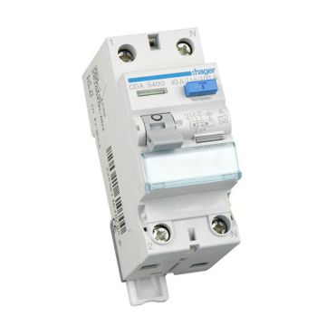 AARDLEKSCHAKELAAR 1P+N 40A 30mA HAGER