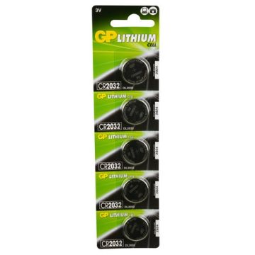 BATTERIJ 3V CR2032 LITHIUM GP  5-STK