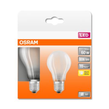 LEDSTAR OSRAM CLA60 MAT E27 7W 2-STK