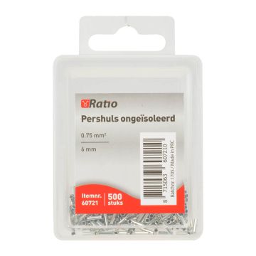 PERSHULS ONGEISOLEERD 0,75MM2 6MM 500ST